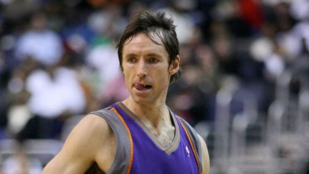 Steve Nash of the Phoenix Suns dribbling the ball during an NBA game in January 2019.