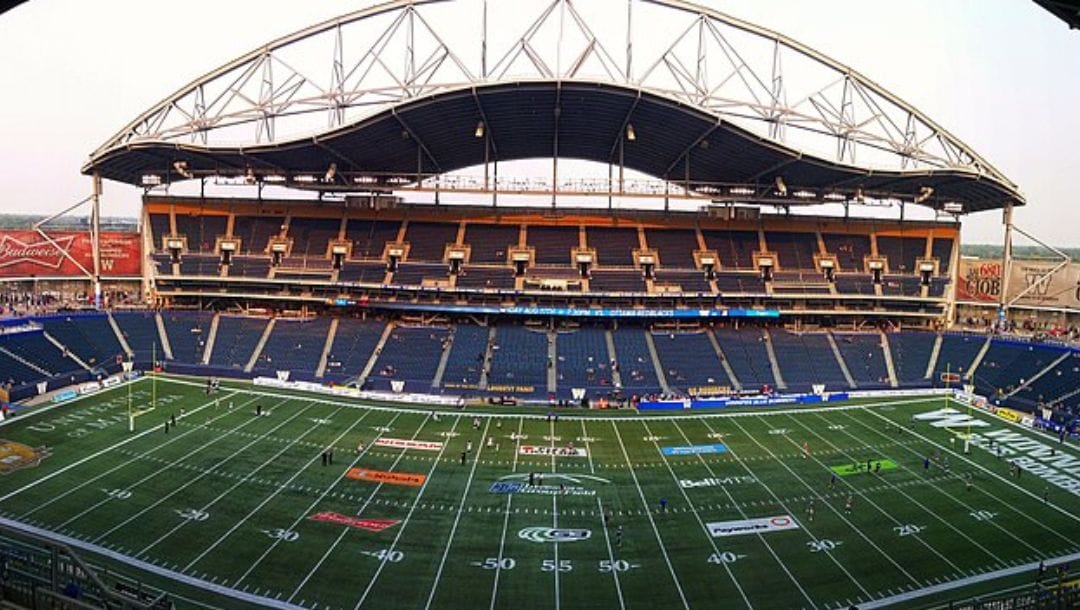 Investors Group Field panoramic shot in August 10, 2018 before a CFL game.