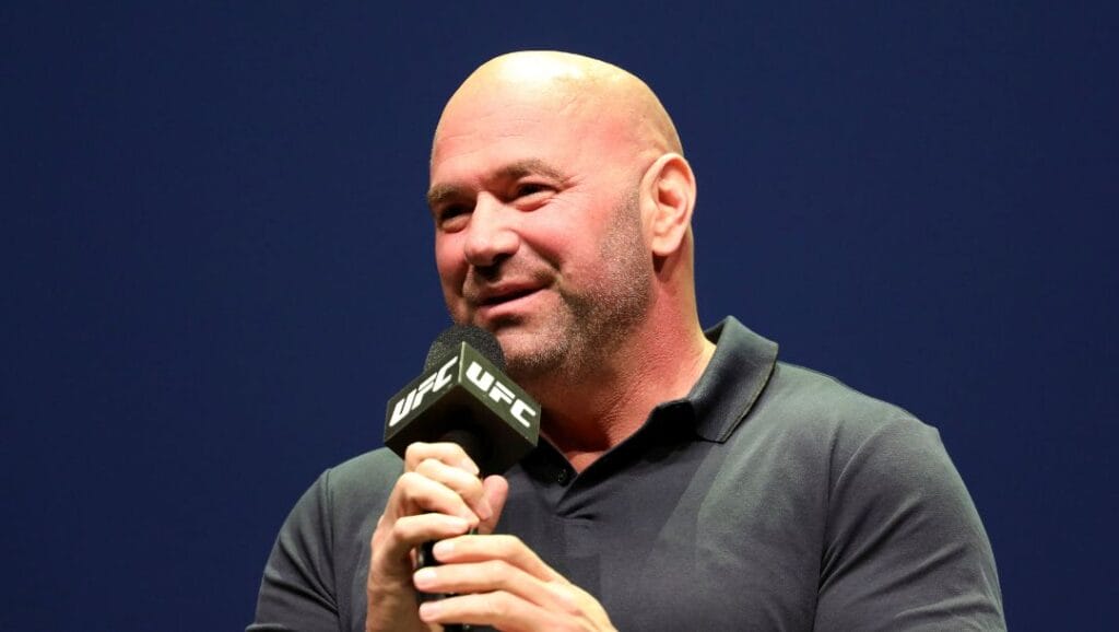 Dana White speaks at a news conference for the UFC 244 mixed martial arts event, Thursday, Sept. 19, 2019, in New York.