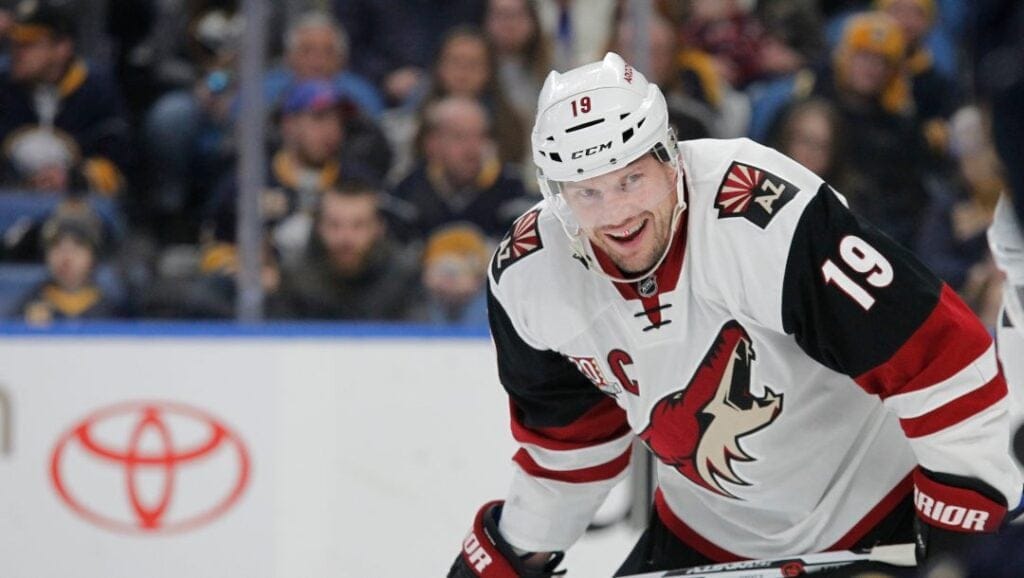 Arizona Coyotes forward Shane Doan (19) looks on during the first period of an NHL hockey game against the Buffalo Sabres, Thursday, March. 2, 2017, in Buffalo, N.Y.