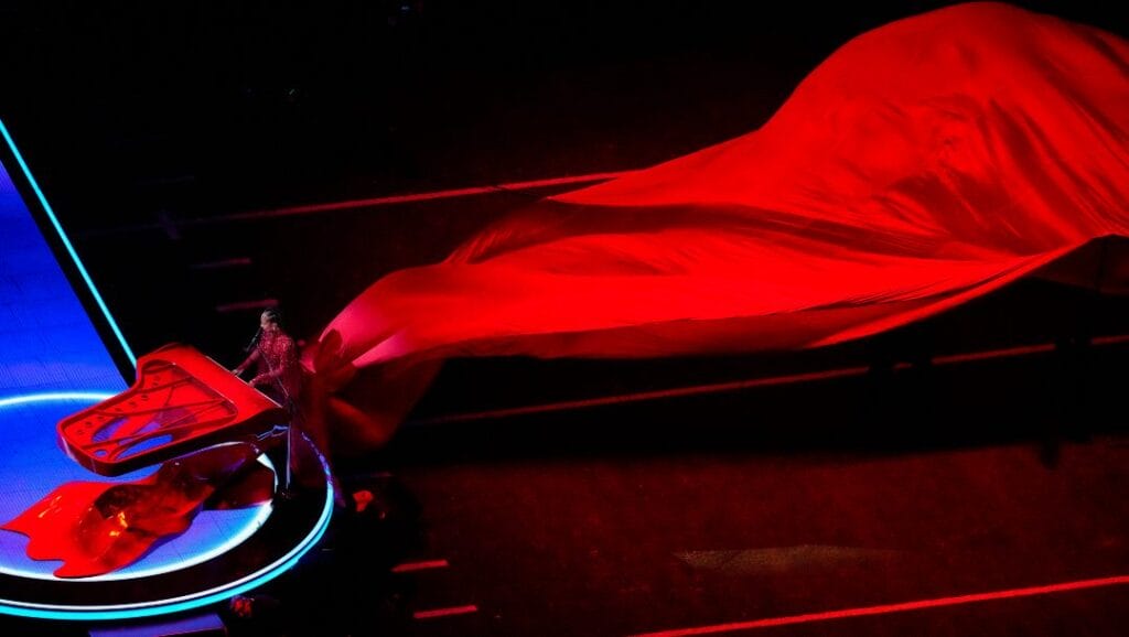 Alicia Keys performs during halftime of the NFL Super Bowl 58 football game between the San Francisco 49ers and the Kansas City Chiefs, Sunday, Feb. 11, 2024, in Las Vegas.