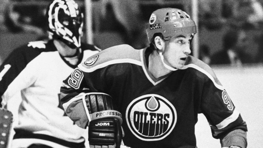 Wayne Gretzky of the Edmonton Oilers in action in an undated photo.