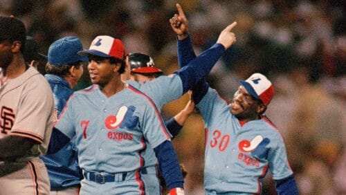 FILE - In this Tuesday, July 15, 1987, file photo, All-Star baseball game Most Valuable Player Tim Raines (30) of the Montreal Expos.