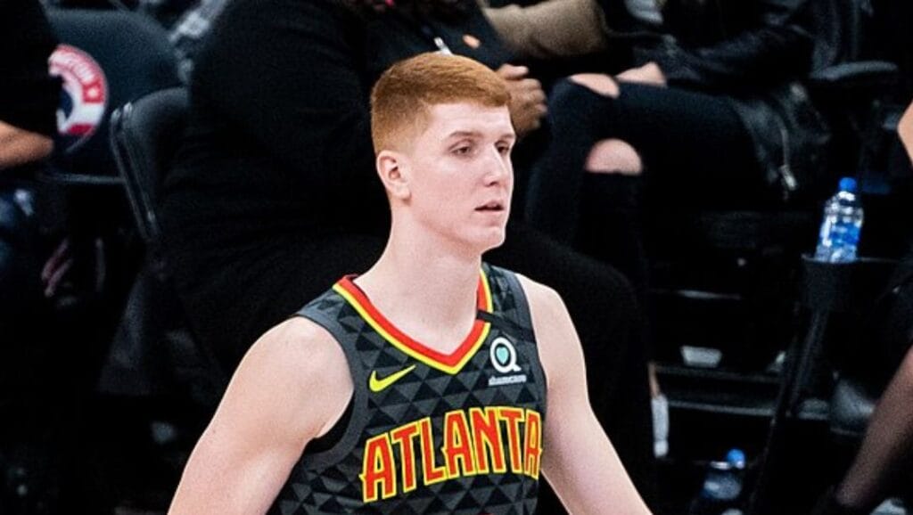 Kevin Huerter of Atlanta Hawks during an NBA game in January 2020.