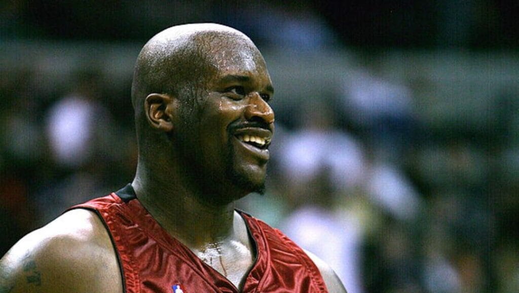 Shaquille O'Neal is all smiles while playing for the Miami Heat during the 2006-07 season.