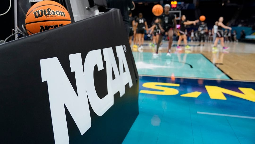 FILE - South Carolina players work out during a practice at the Women's Final Four NCAA college college basketball tournament.