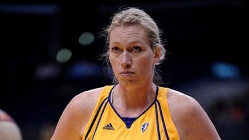 Margo Dydek of the Los Angeles Sparks during an WNBA game in September 2008.